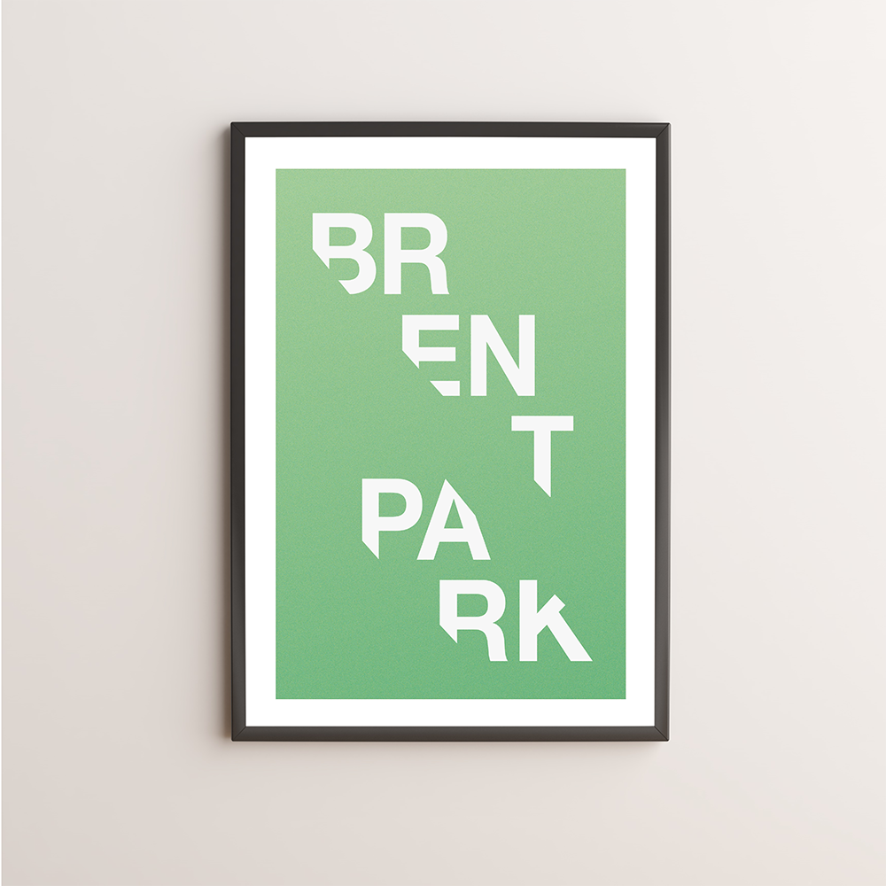 Brent Park Typography Giclée Art Print 