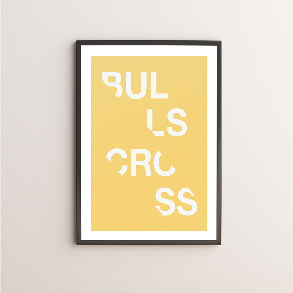 Bulls Cross Typography Giclée Art Print 