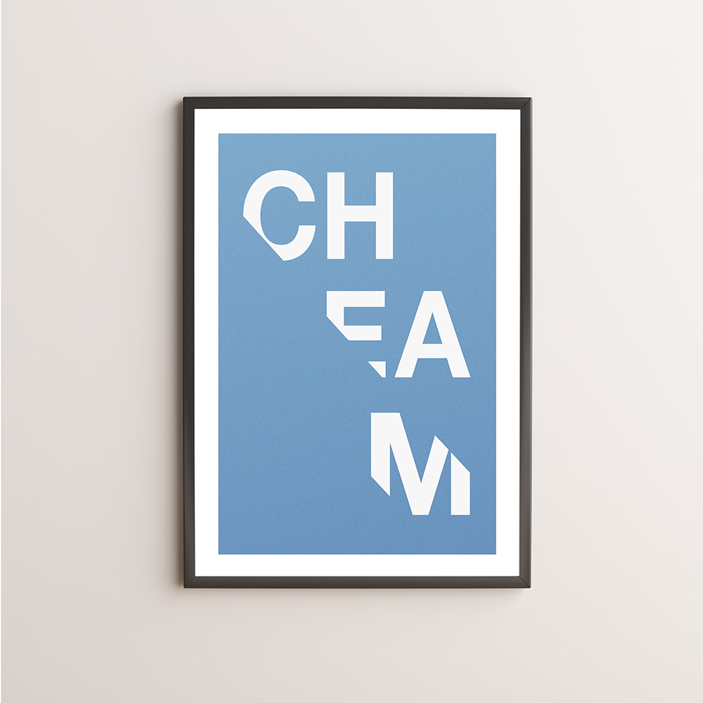 Cheam Typography Giclée Art Print 