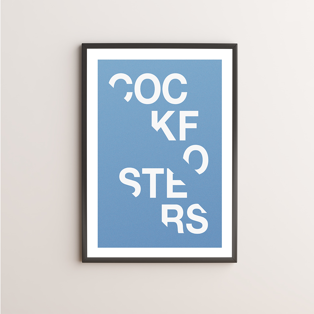 Cockfosters Typography Giclée Art Print