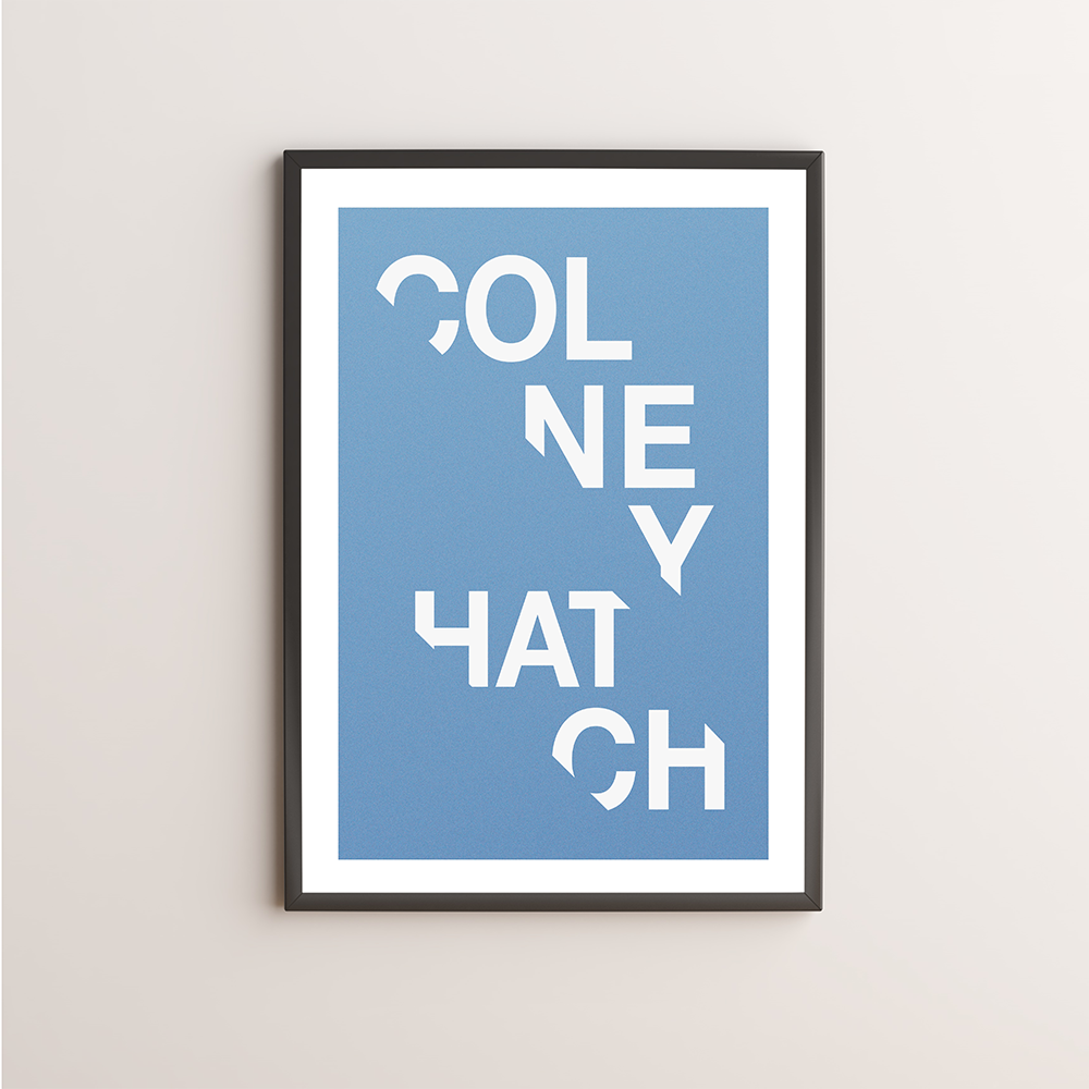 Colney Hatch Typography Giclée Art Print