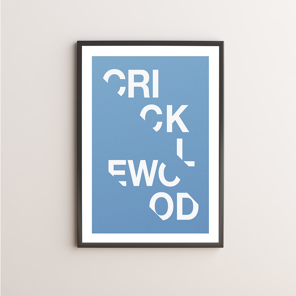 Cricklewood Typography Giclée Art Print