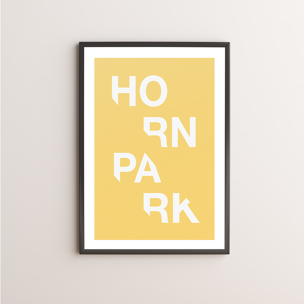 Horn Park Typography Giclée Art Print