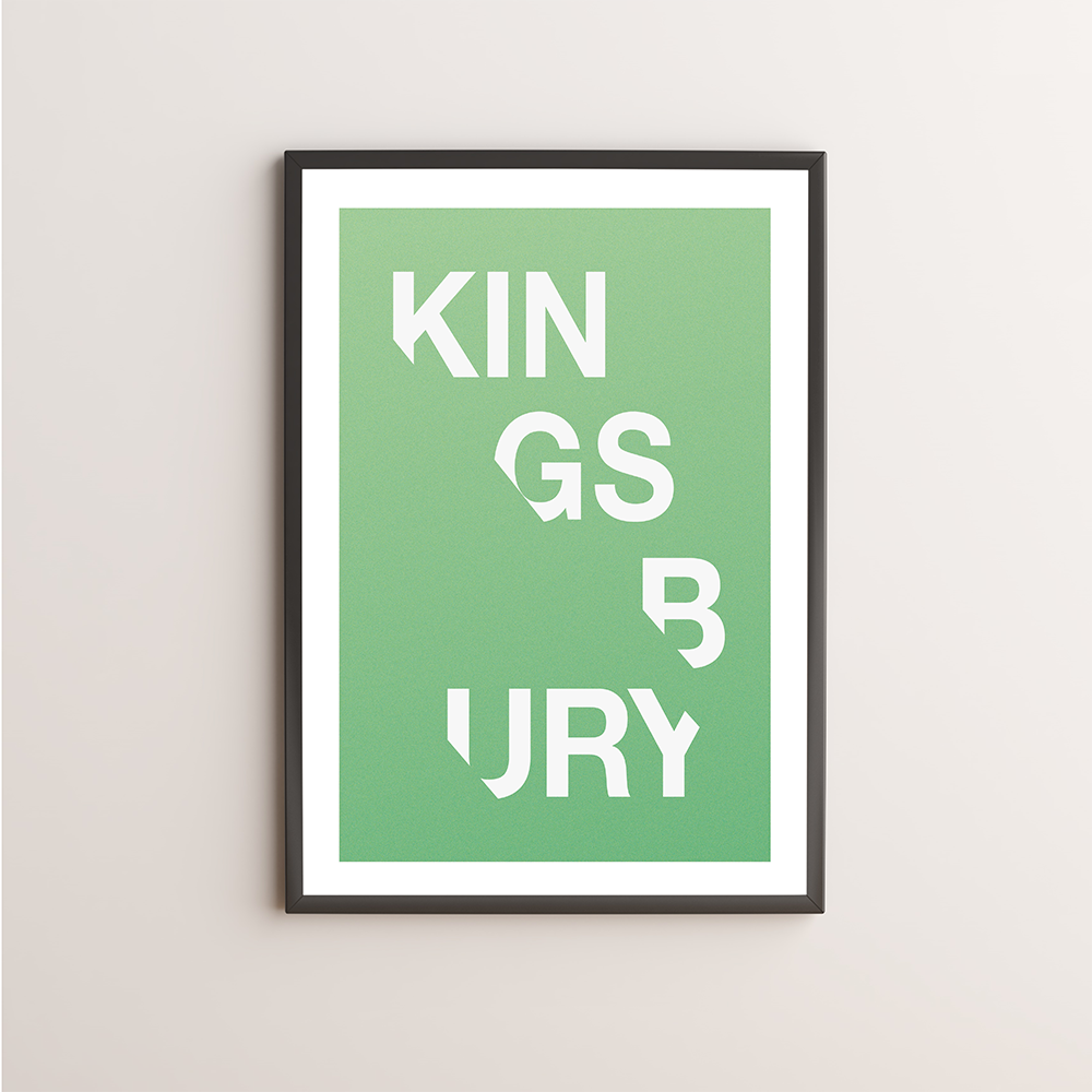 Kingsbury Typography Giclée Art Print