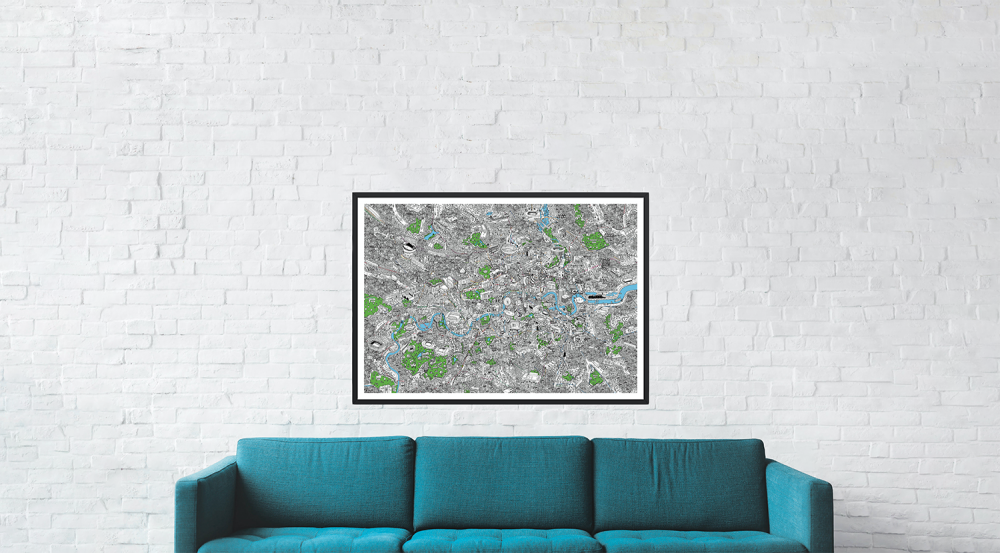 Greater London Hand Drawn Illustration Map