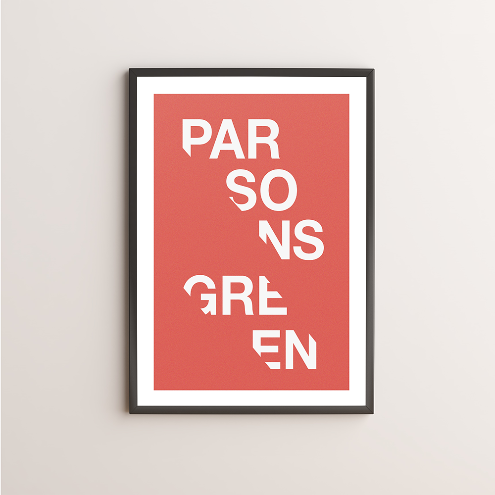 Parsons Green Typography Giclée Art Print