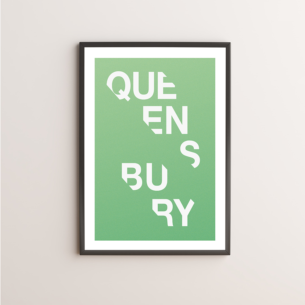 Queensbury Typography Giclée Art Print 