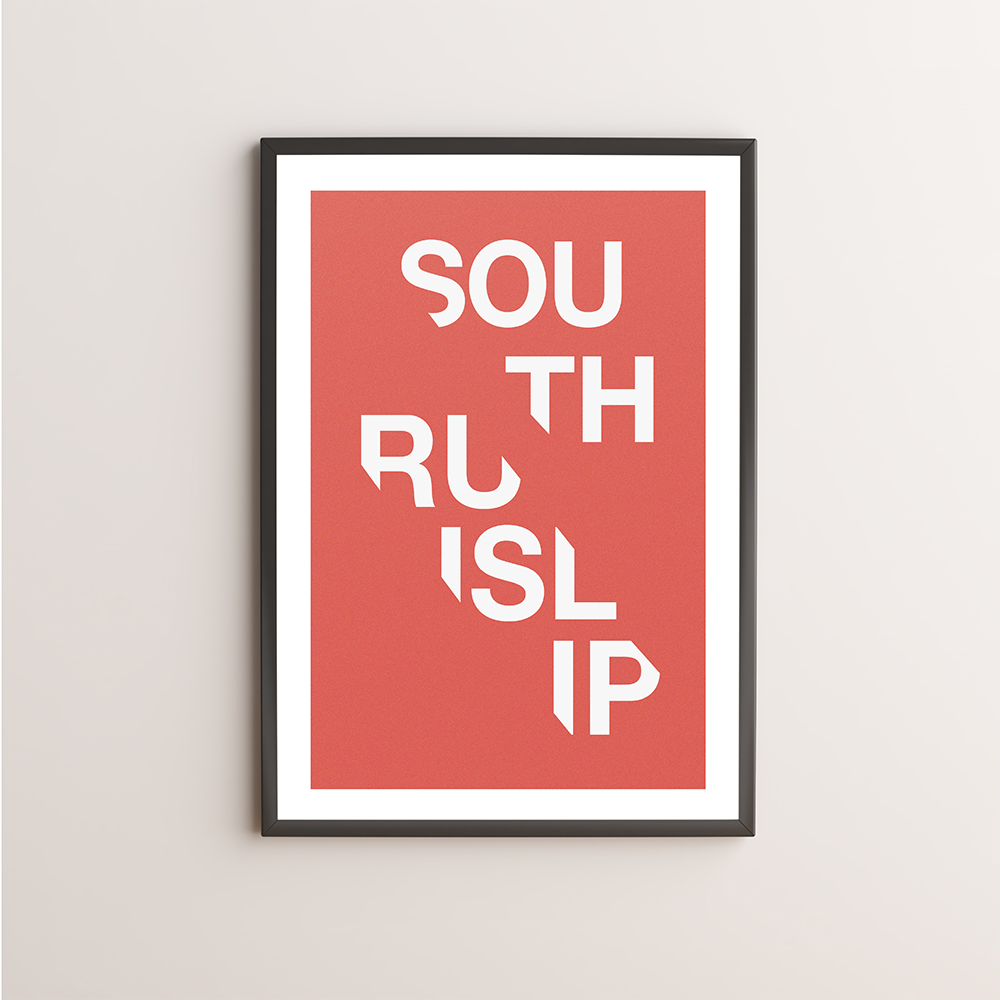 South Ruislip Typography Giclée Art Print