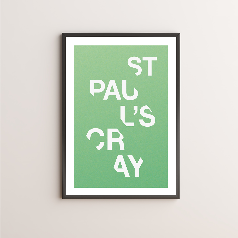 St Paul’s Cray Typography Giclée Art Print