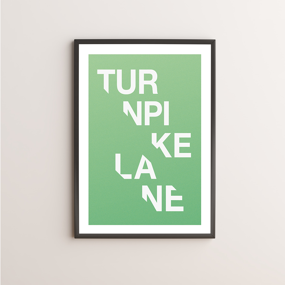 Turnpike Lane Typography Giclée Art Print