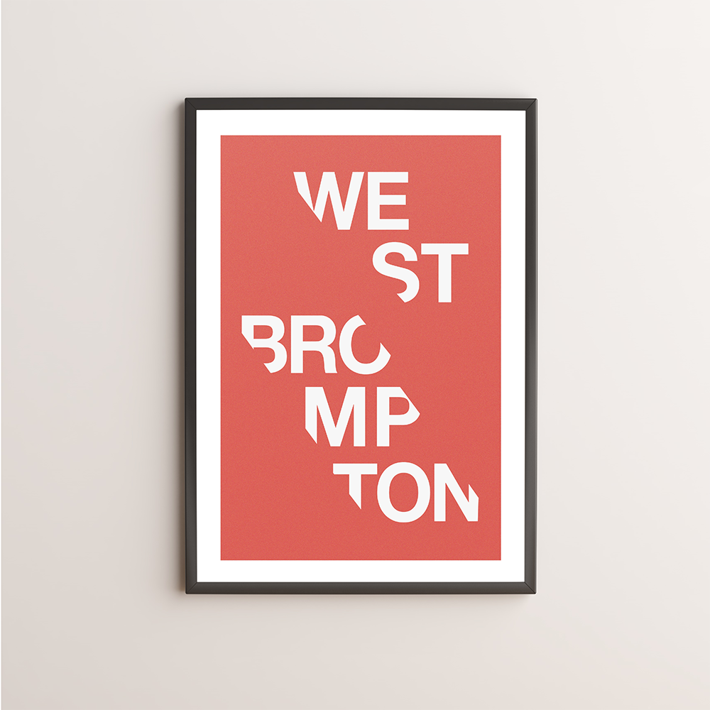 West Brompton Typography Giclée Art Print