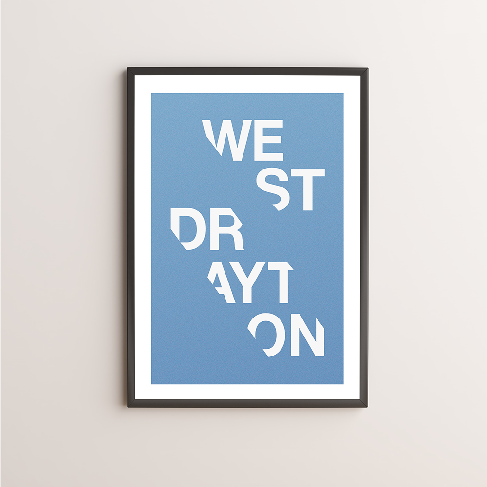 West Drayton Typography Giclée Art Print