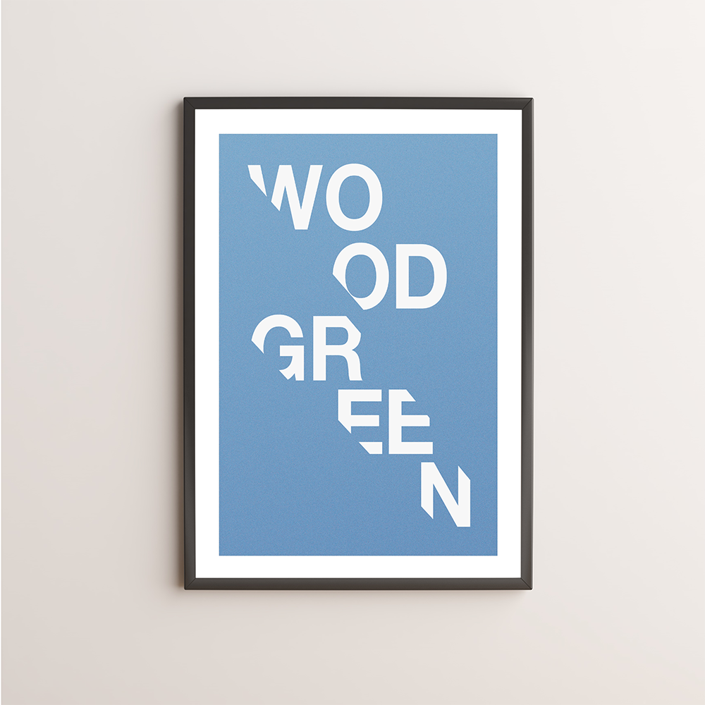 Wood Green Typography Giclée Art Print