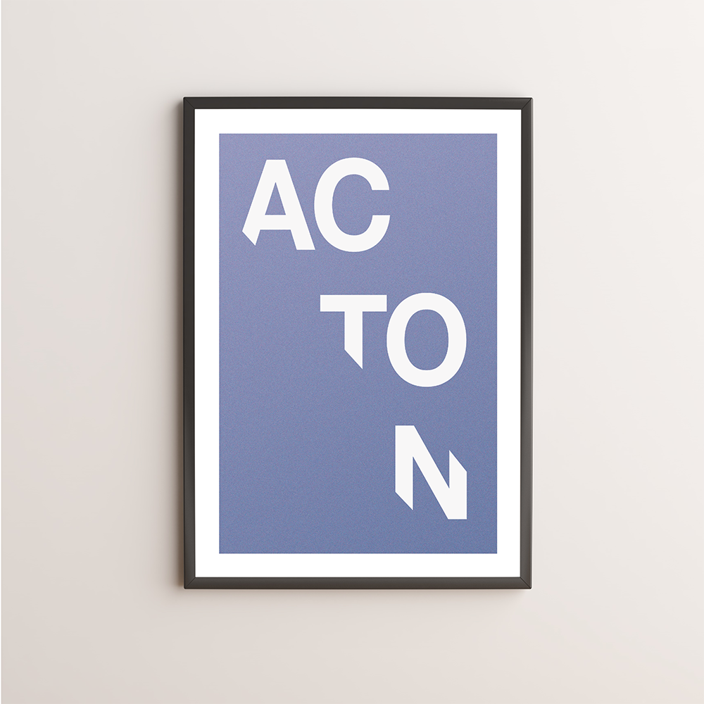 Acton Typography Giclée Art Print 