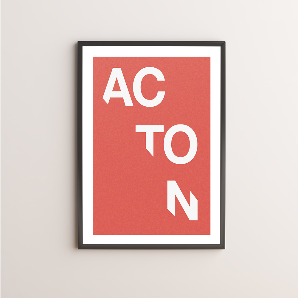 Acton Typography Giclée Art Print 