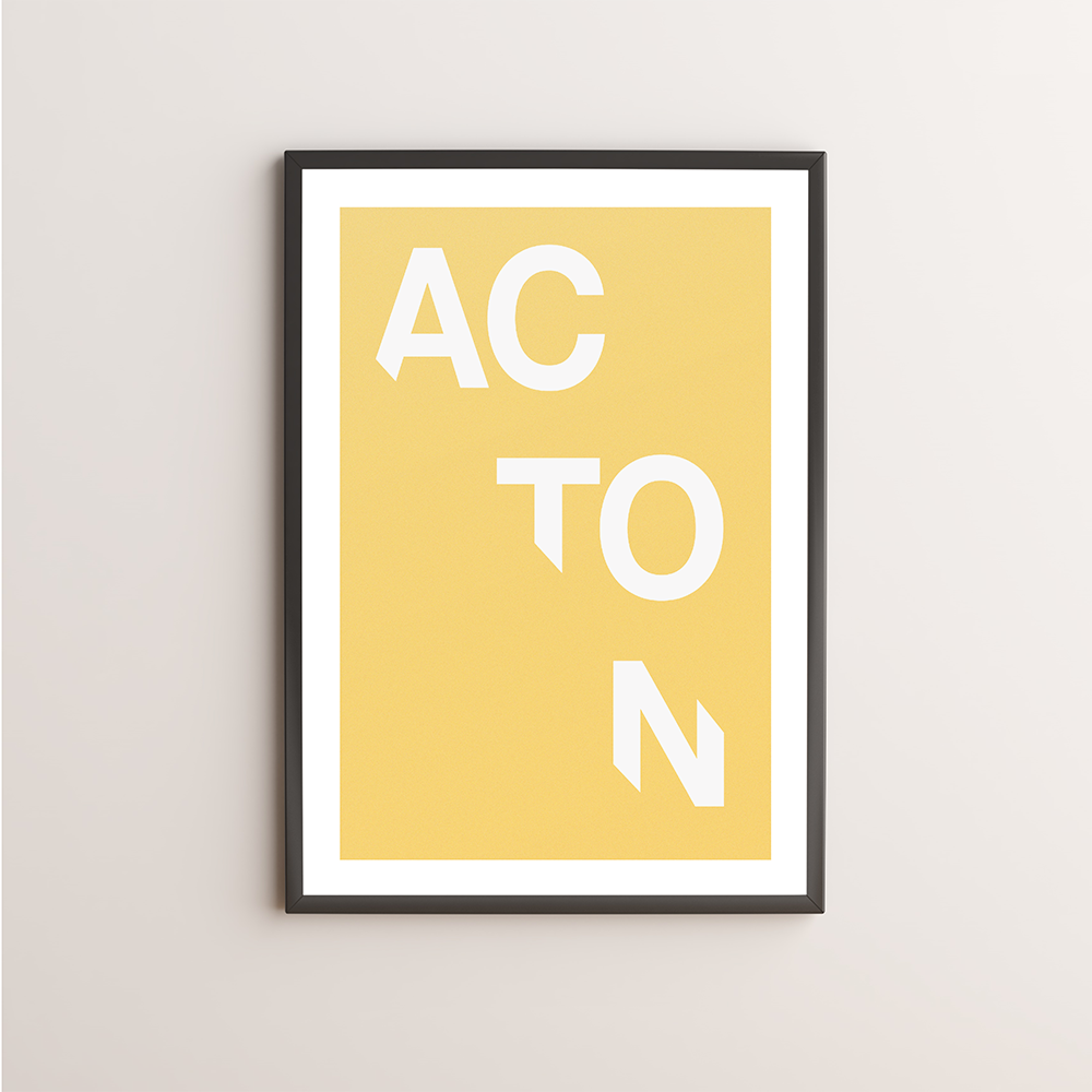 Acton Typography Giclée Art Print 