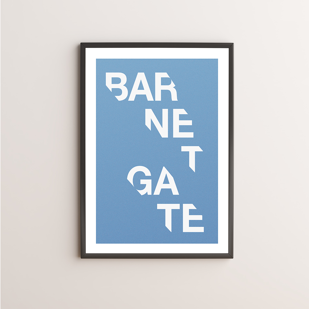 Barnet Gate Typography Giclée Art Print