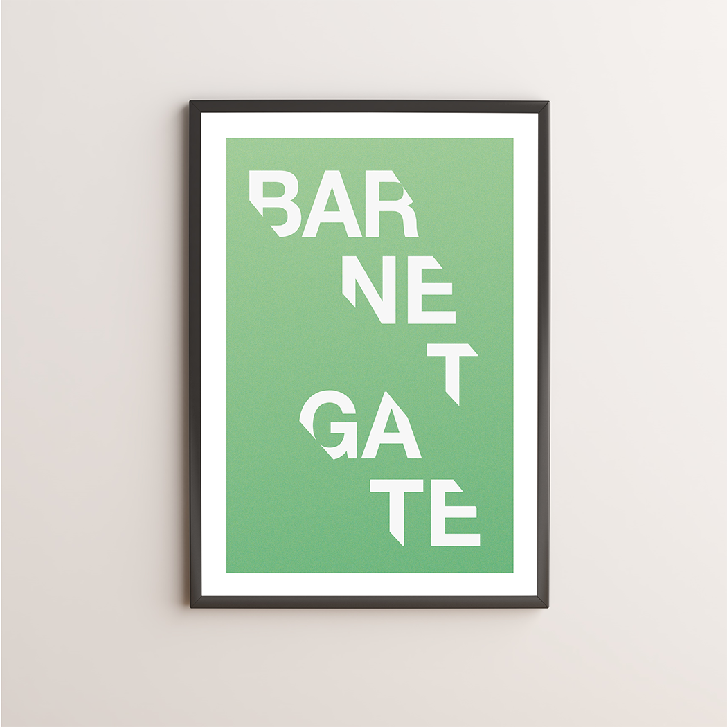 Barnet Gate Typography Giclée Art Print