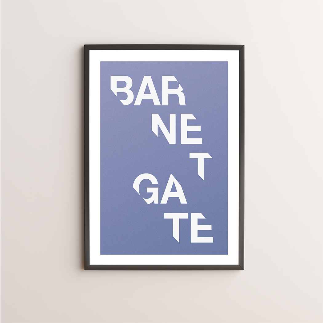 Barnet Gate Typography Giclée Art Print