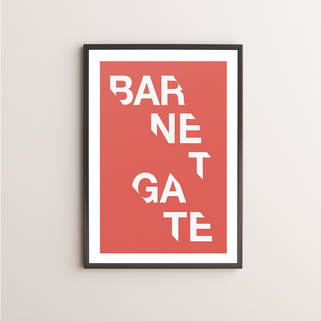 Barnet Gate Typography Giclée Art Print