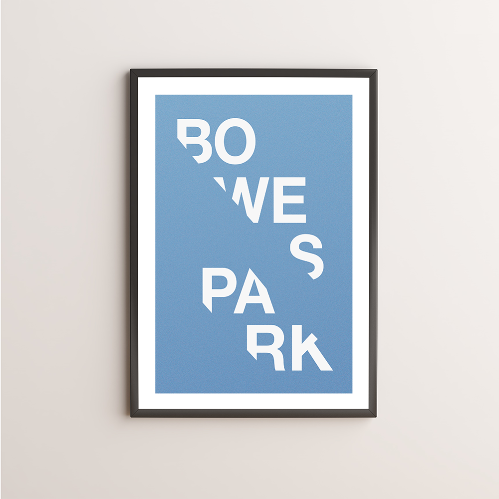 Bowes Park Typography Giclée Art Print