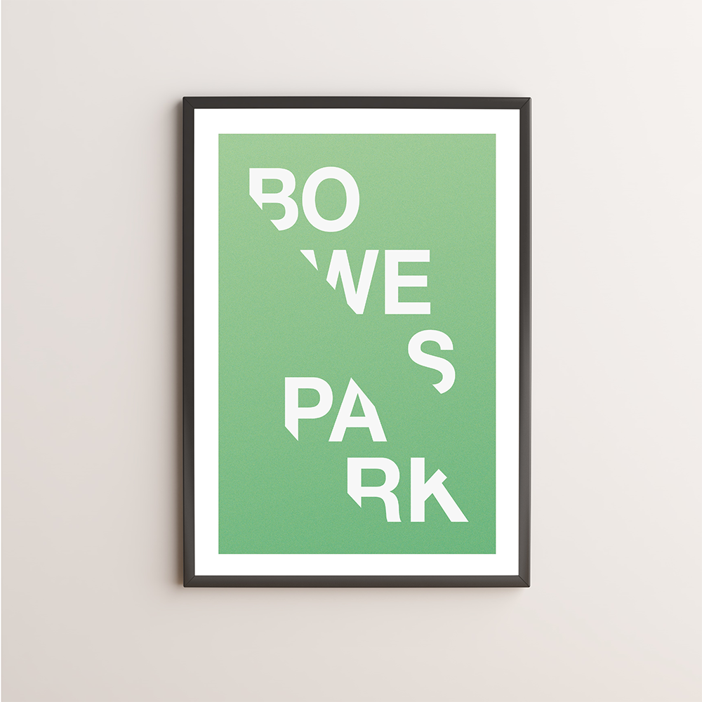 Bowes Park Typography Giclée Art Print