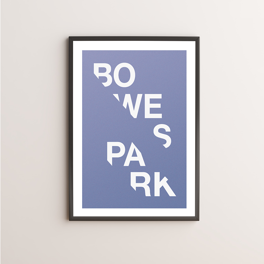 Bowes Park Typography Giclée Art Print