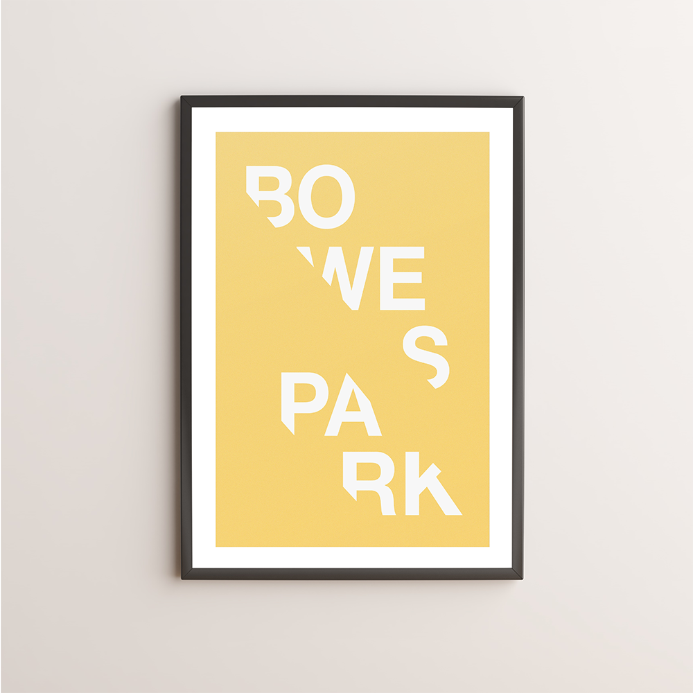 Bowes Park Typography Giclée Art Print