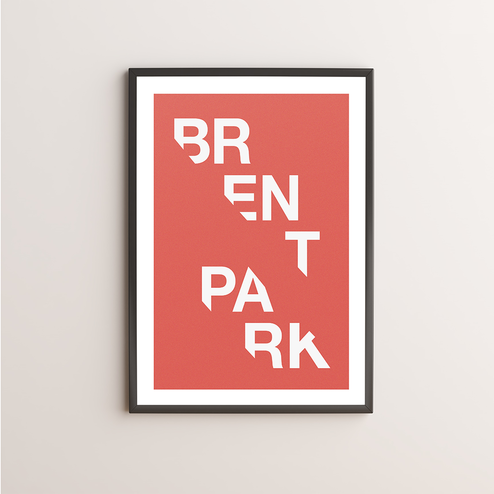 Brent Park Typography Giclée Art Print 