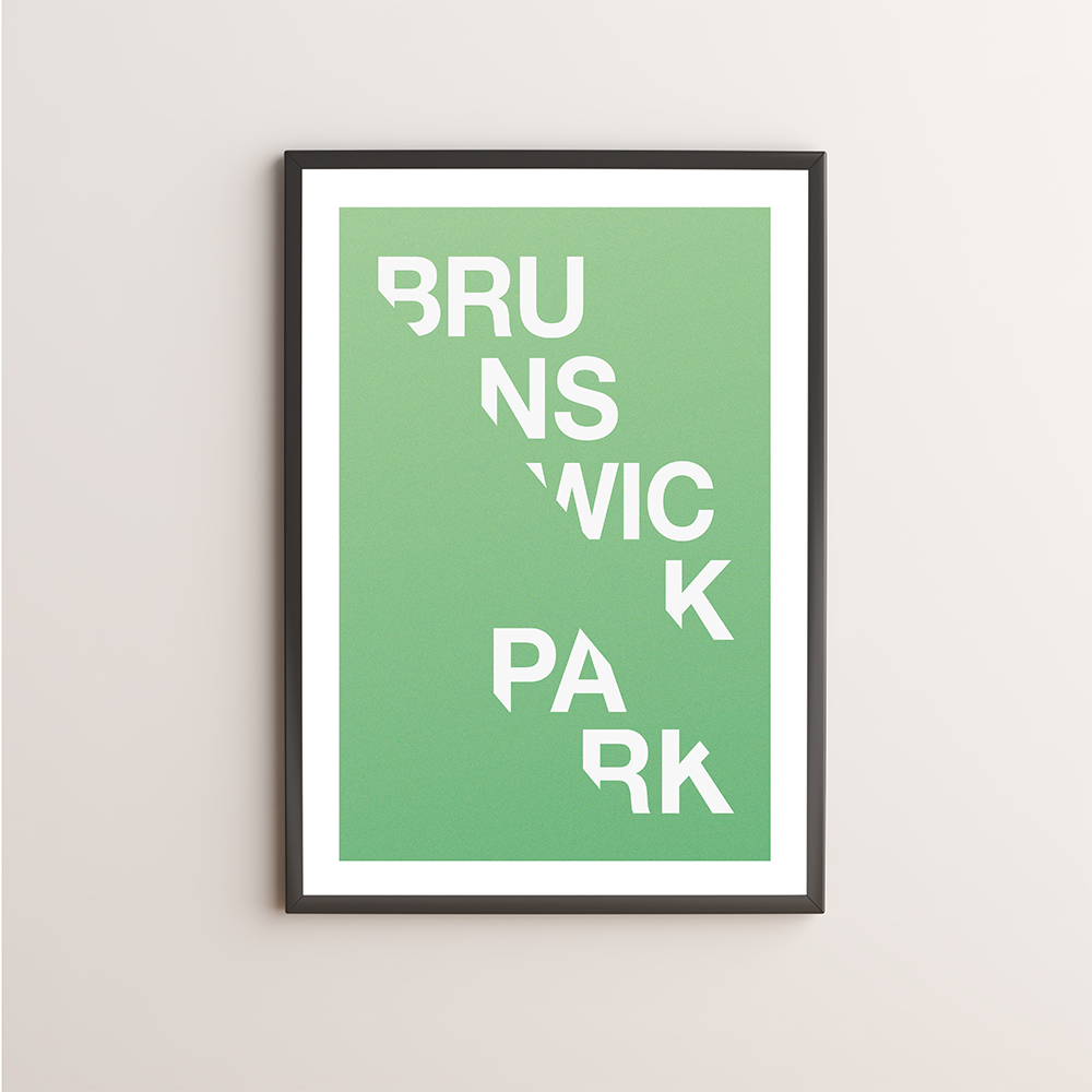 Brunswick Park  Typography Giclée Art Print