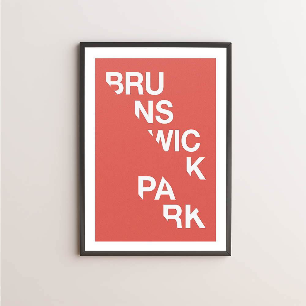 Brunswick Park  Typography Giclée Art Print