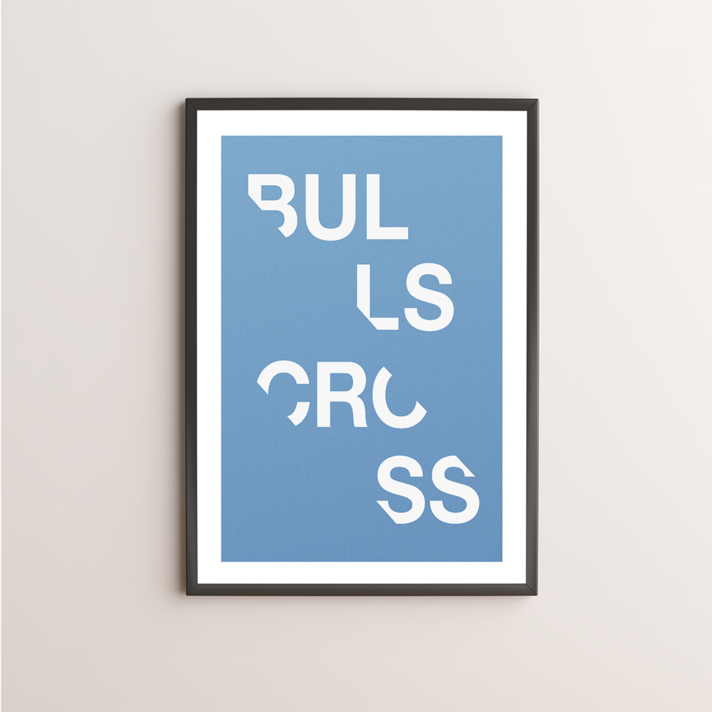 Bulls Cross Typography Giclée Art Print 