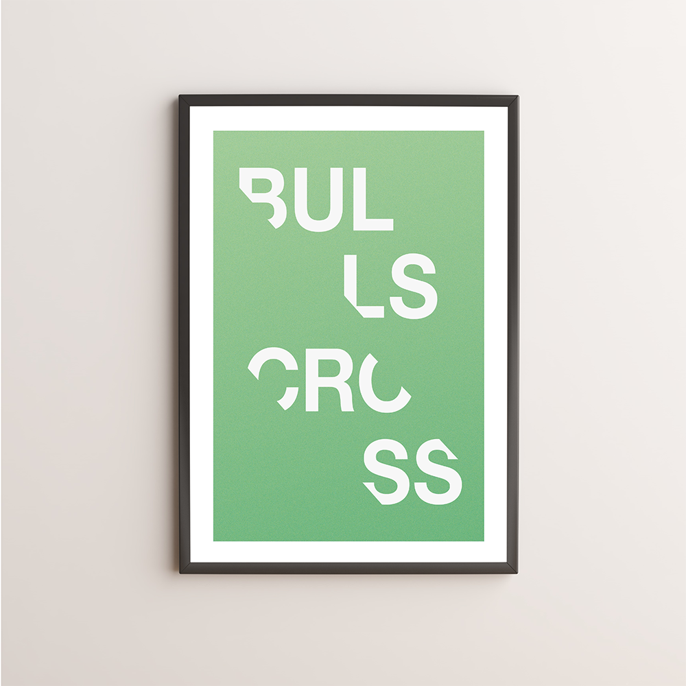 Bulls Cross Typography Giclée Art Print 