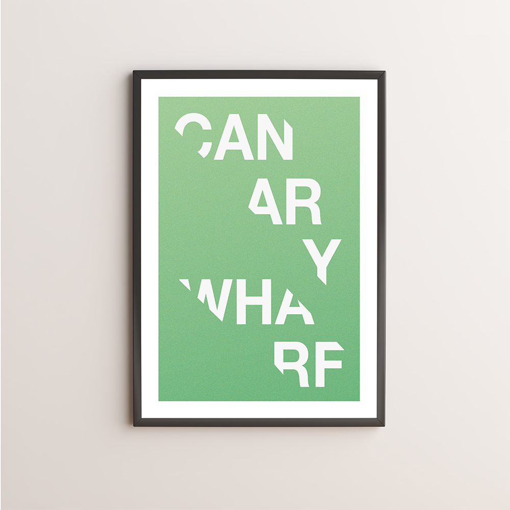 Canary Wharf Typography Giclée Art Print 