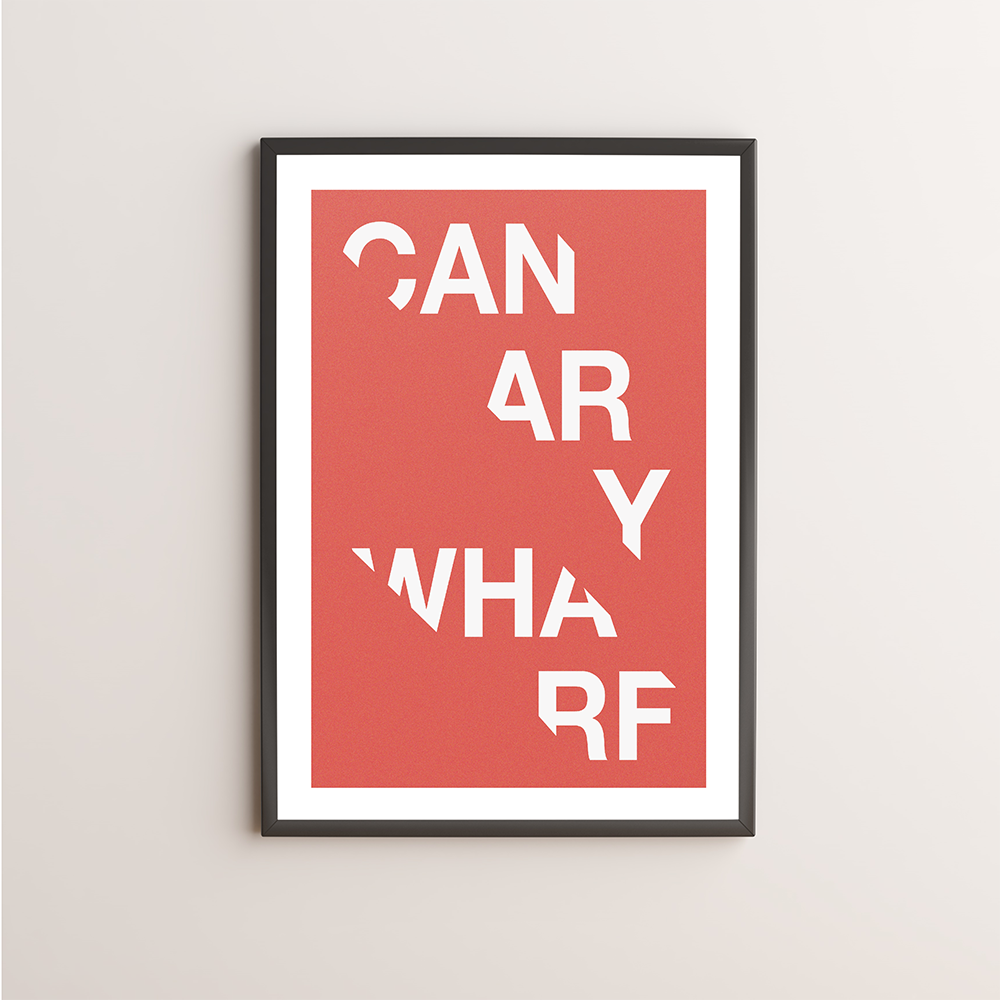 Canary Wharf Typography Giclée Art Print 