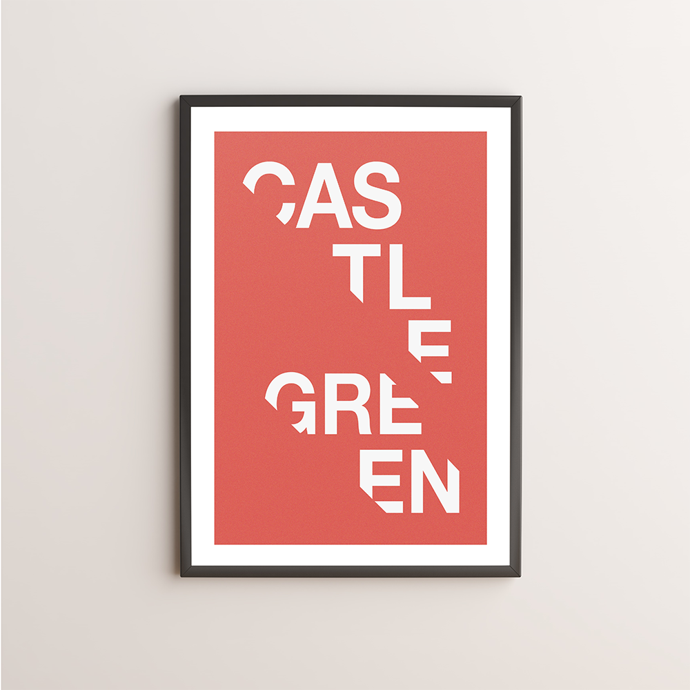 Castle Green Typography Giclée Art Print 