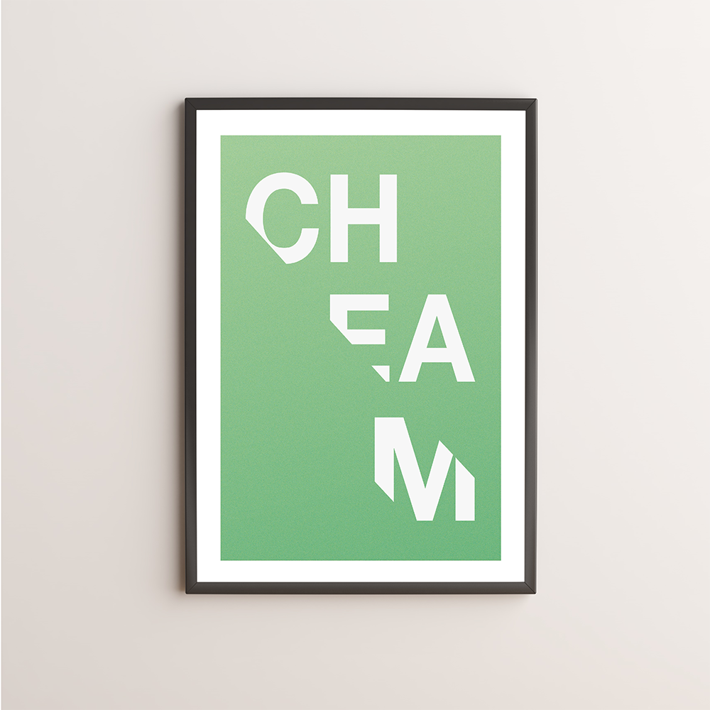 Cheam Typography Giclée Art Print 