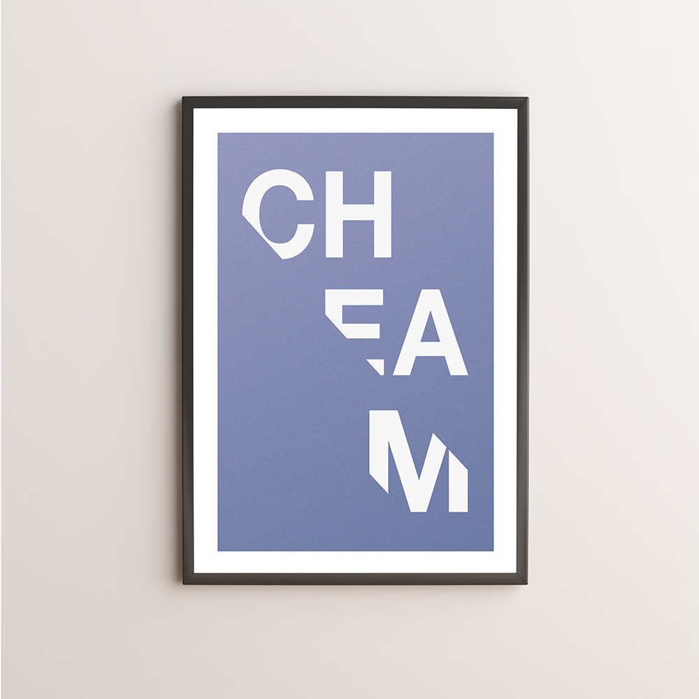 Cheam Typography Giclée Art Print 