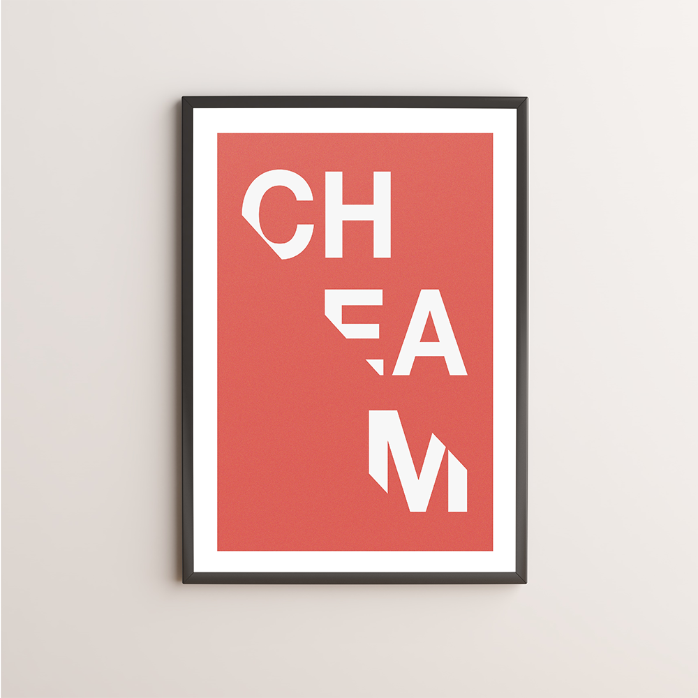 Cheam Typography Giclée Art Print 