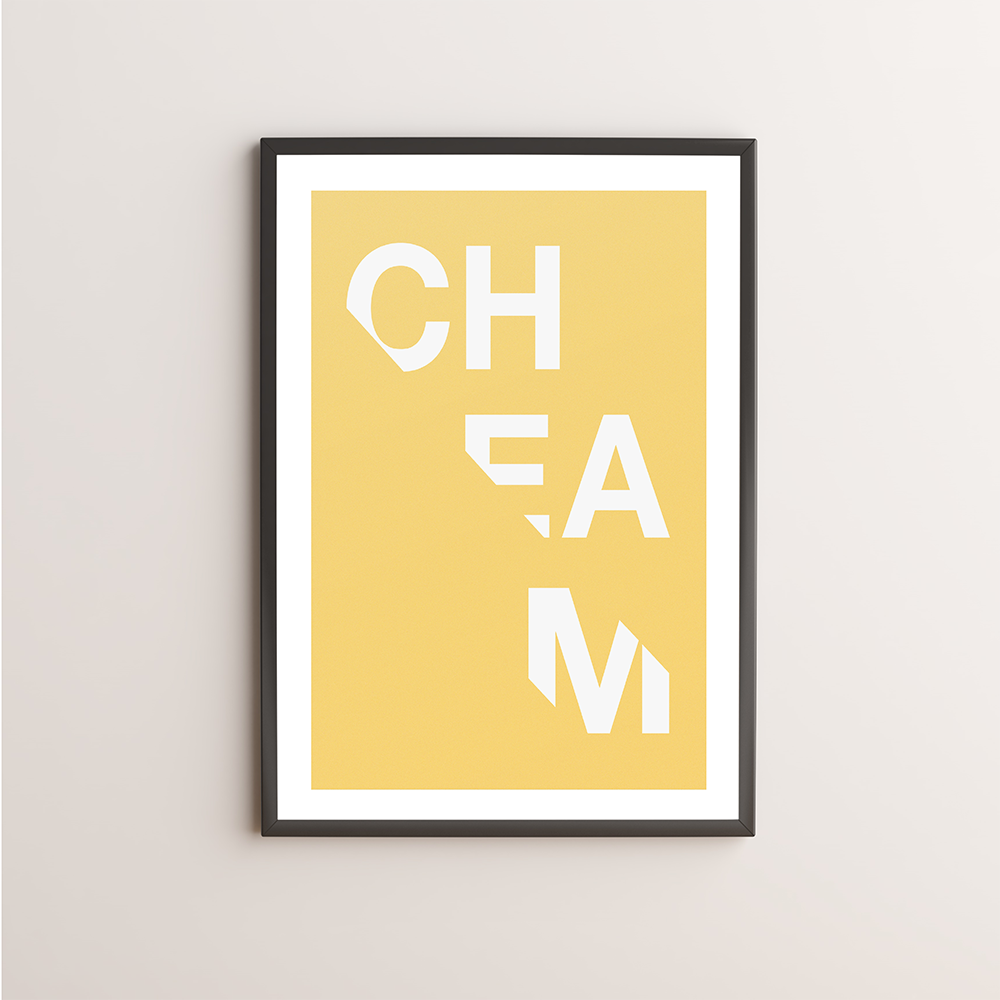 Cheam Typography Giclée Art Print 