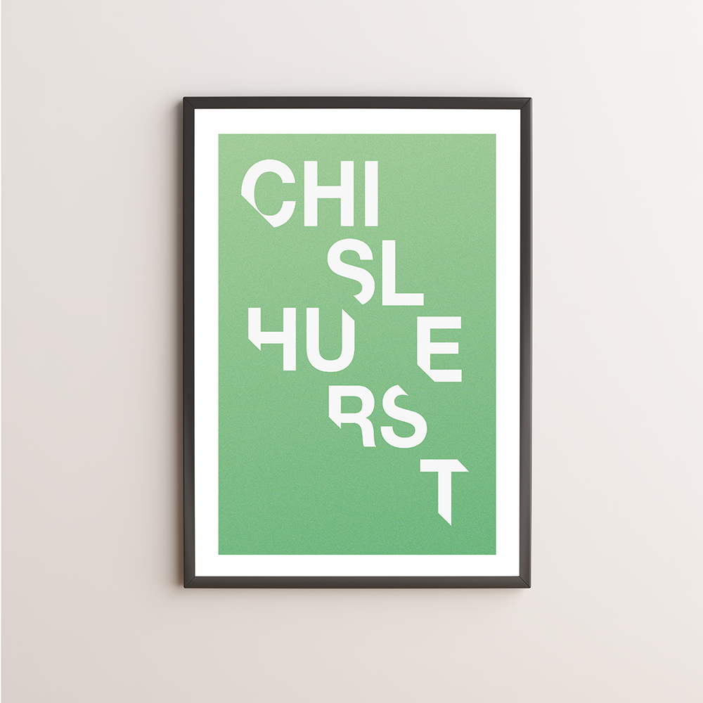 Chislehurst Typography Giclée Art Print 