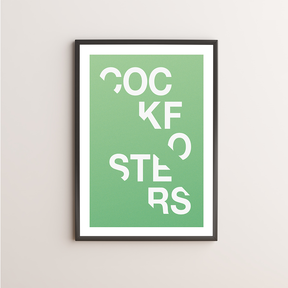 Cockfosters Typography Giclée Art Print