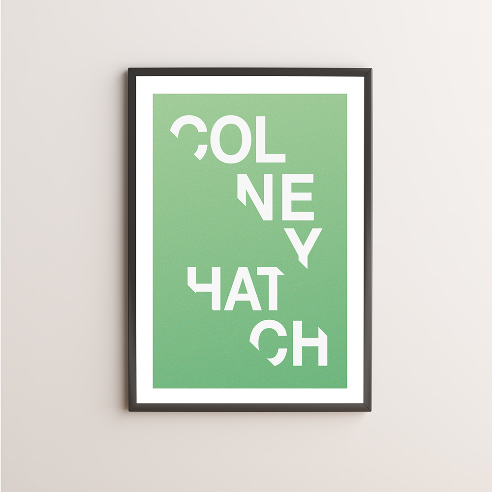 Colney Hatch Typography Giclée Art Print