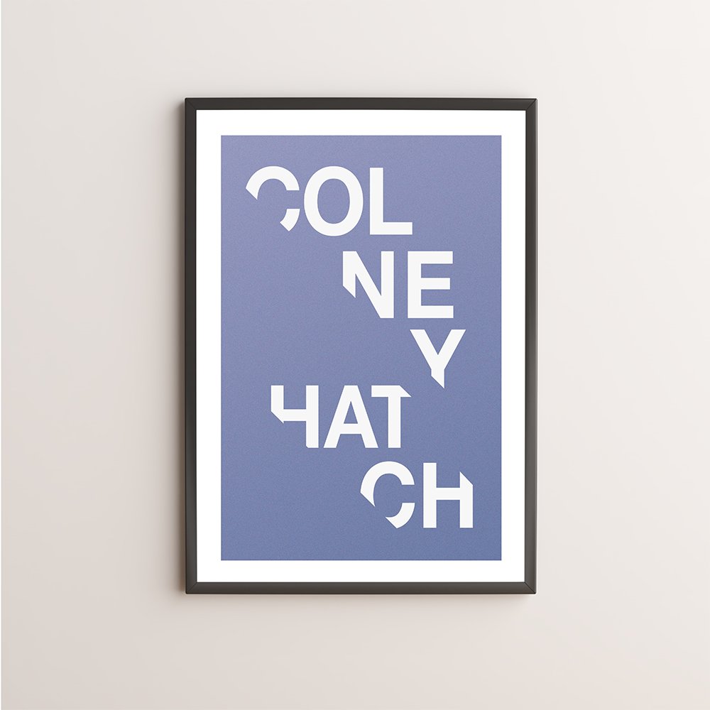 Colney Hatch Typography Giclée Art Print