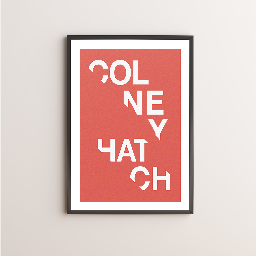 Colney Hatch Typography Giclée Art Print