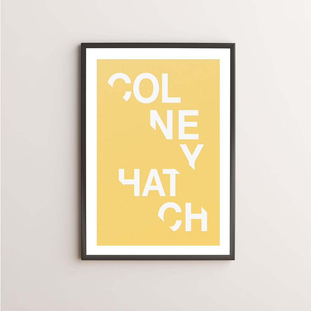 Colney Hatch Typography Giclée Art Print