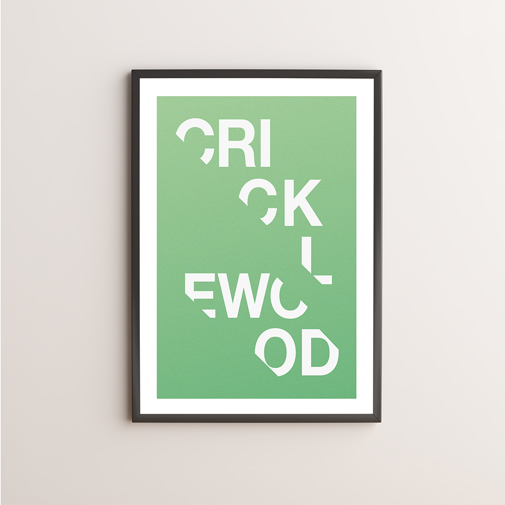 Cricklewood Typography Giclée Art Print