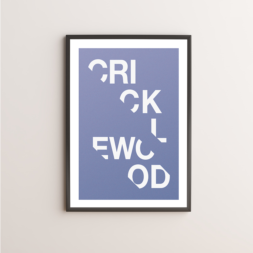 Cricklewood Typography Giclée Art Print