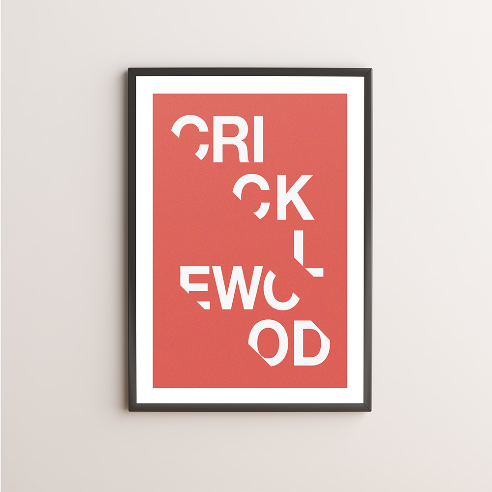 Cricklewood Typography Giclée Art Print