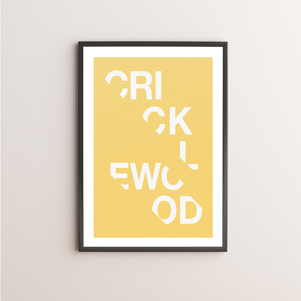 Cricklewood Typography Giclée Art Print